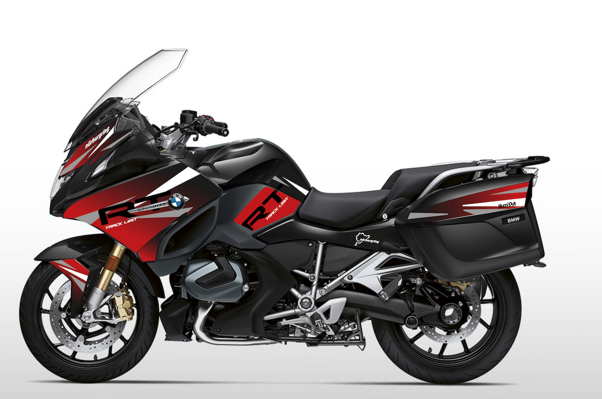 Kit déco stickers BMW R 1200 RT / R 1250 RT – Design RT Rouge & Gris dégradé – Burn-Out Design