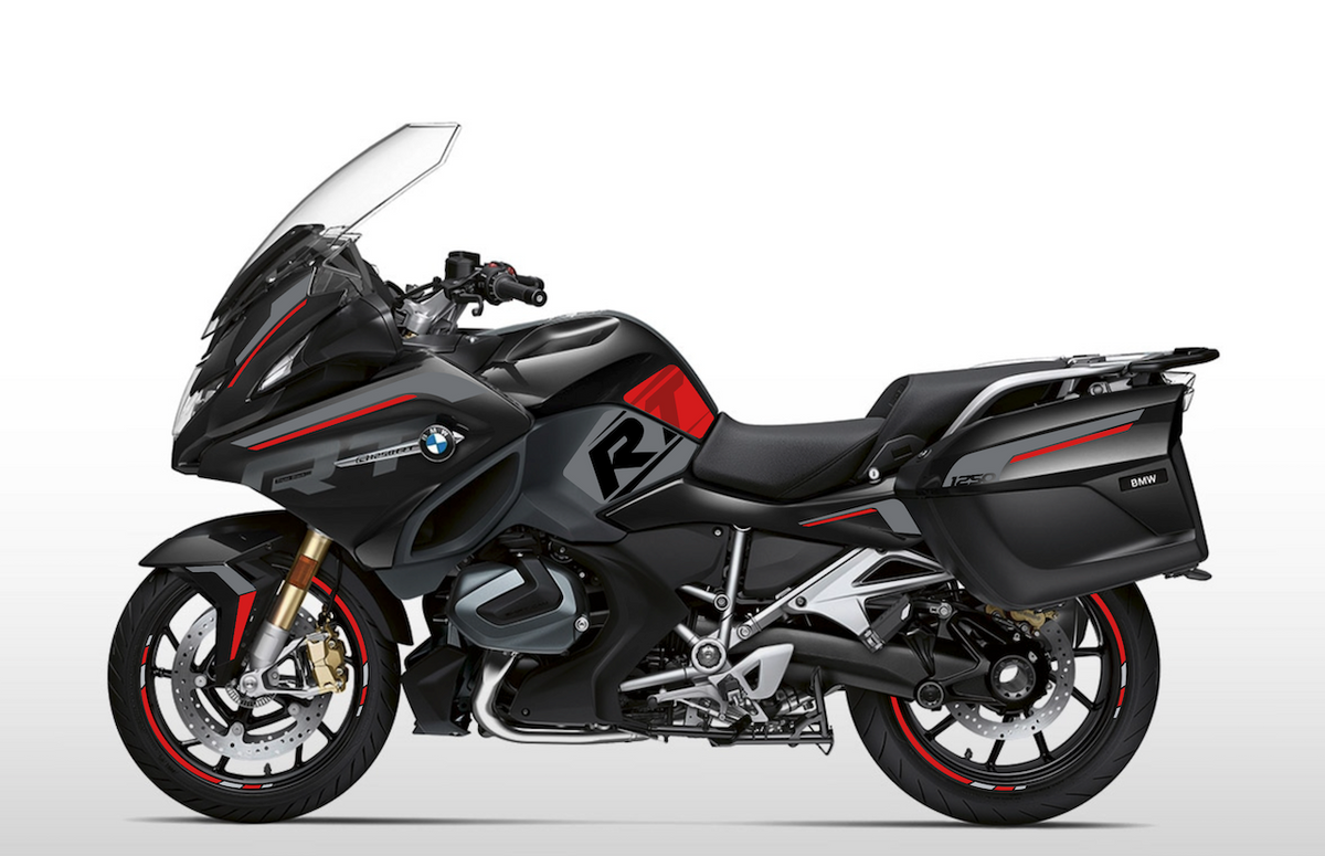 Kit déco stickers BMW R 1200 RT / R 1250 RT – Design RT Rouge & Gris – personnalisation moto Burn-Out Design