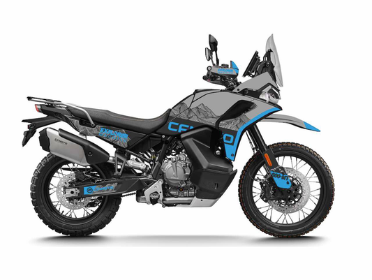 CFMOTO CF MOTO 800 MTX stickers kit deco cover burn out design mountain gris bleu