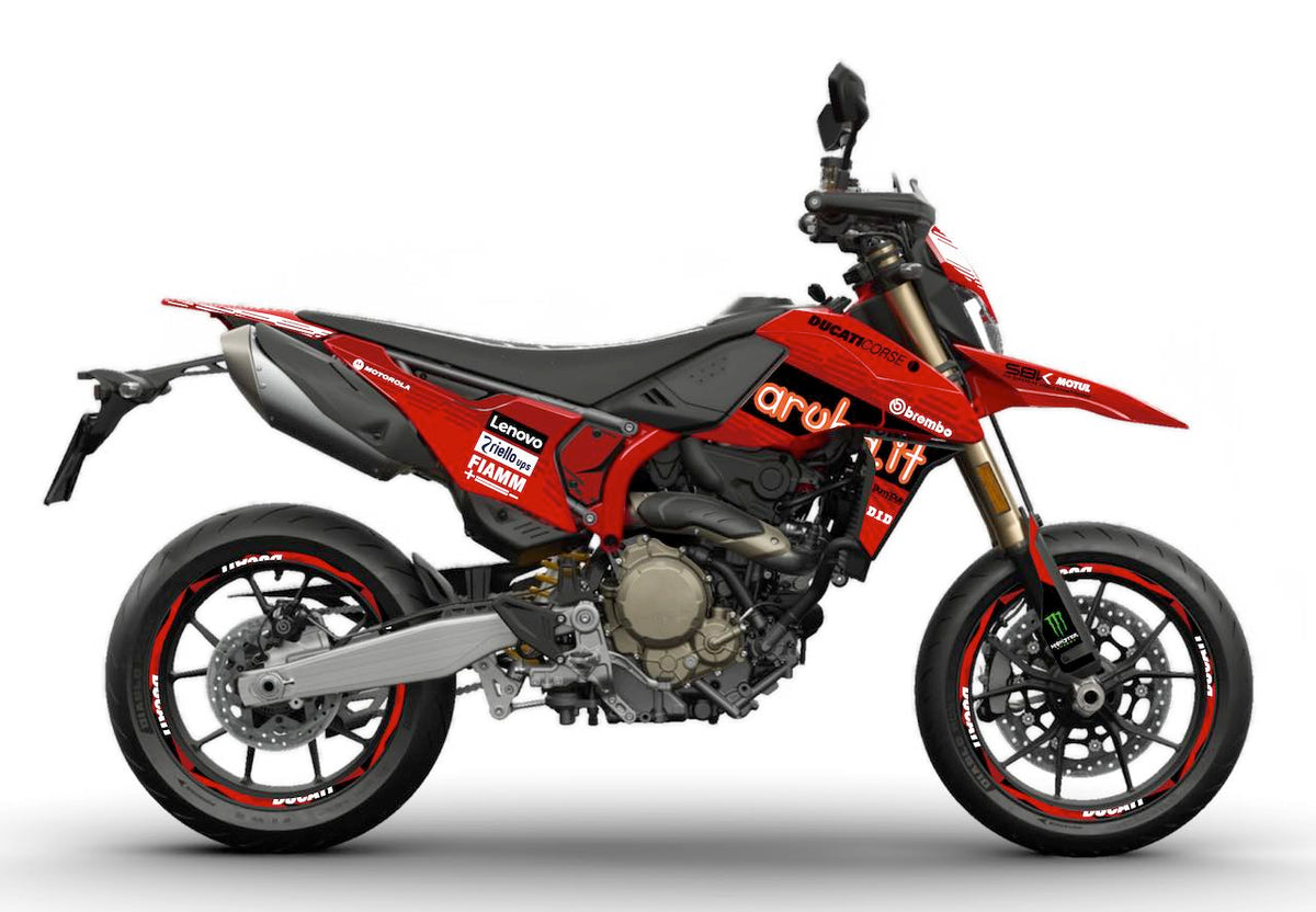 Kit Déco Ducati Hypermotard 698 Mono (2024+) – 8 Graphismes Full Cover, WSBK, Pramac, MM93, FB63 | Made in France