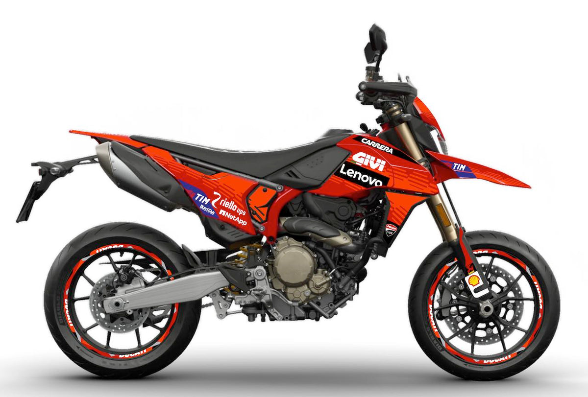 Kit Déco Ducati Hypermotard 698 Mono (2024+) – 8 Graphismes Full Cover, WSBK, Pramac, MM93, FB63 | Made in France