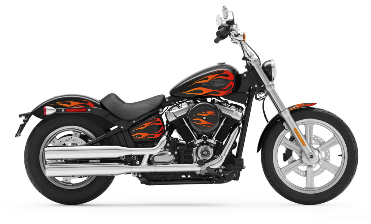 Harley-Davidson Softail Standard / Street Bob Decal Kit (2022+) – 5 Designs | Burn-Out-Design
