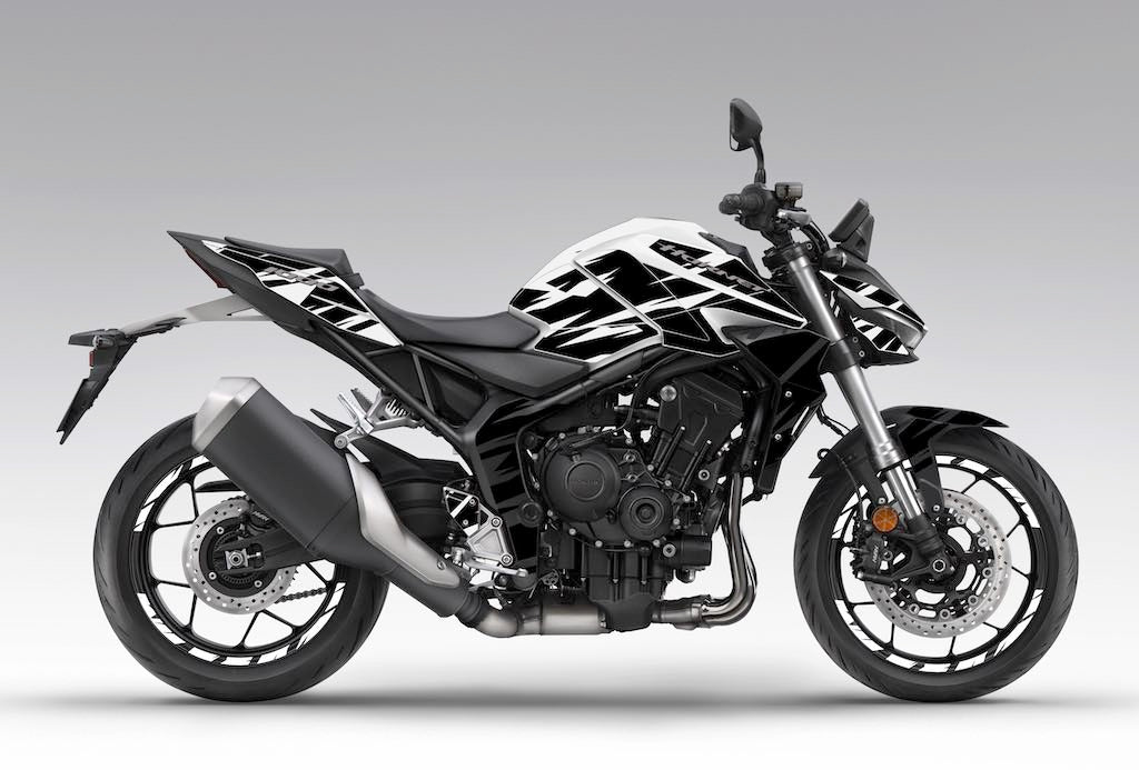 Kit déco Honda Hornet CB 1000 2025 — FIREBLADE Blanc Noir — Burn-Out Design