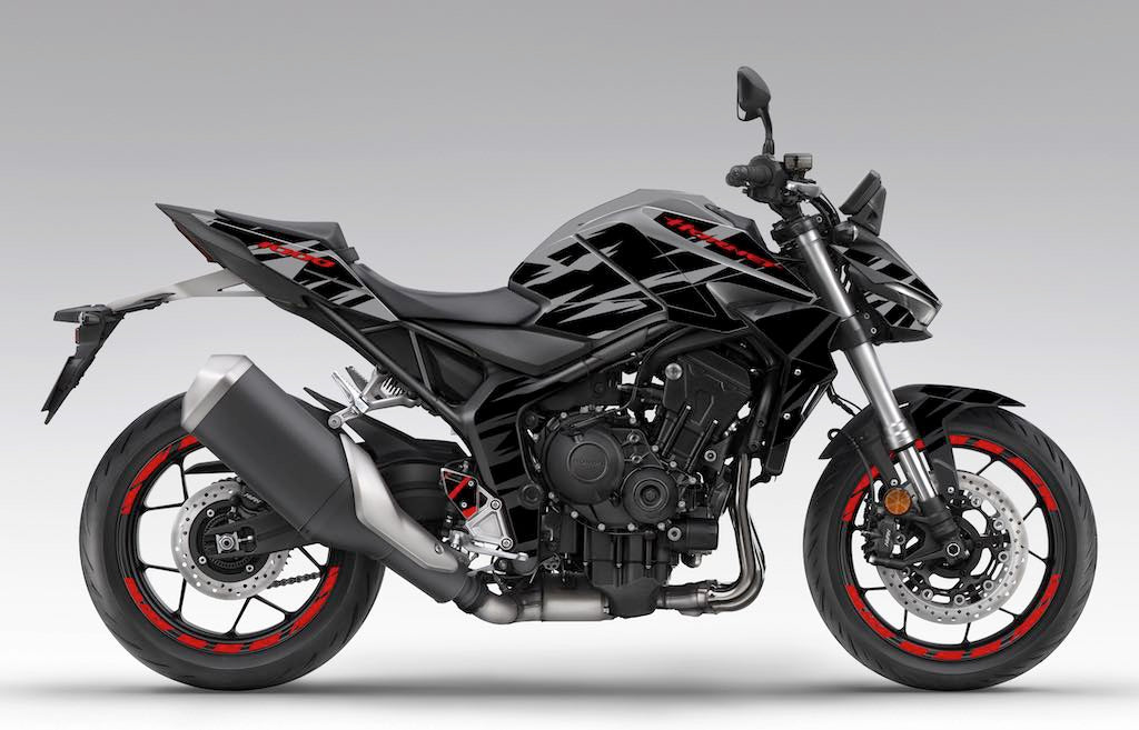 Kit déco Honda Hornet CB 1000 2025 — FIREBLADE Noir sur Gris — Burn-Out Design