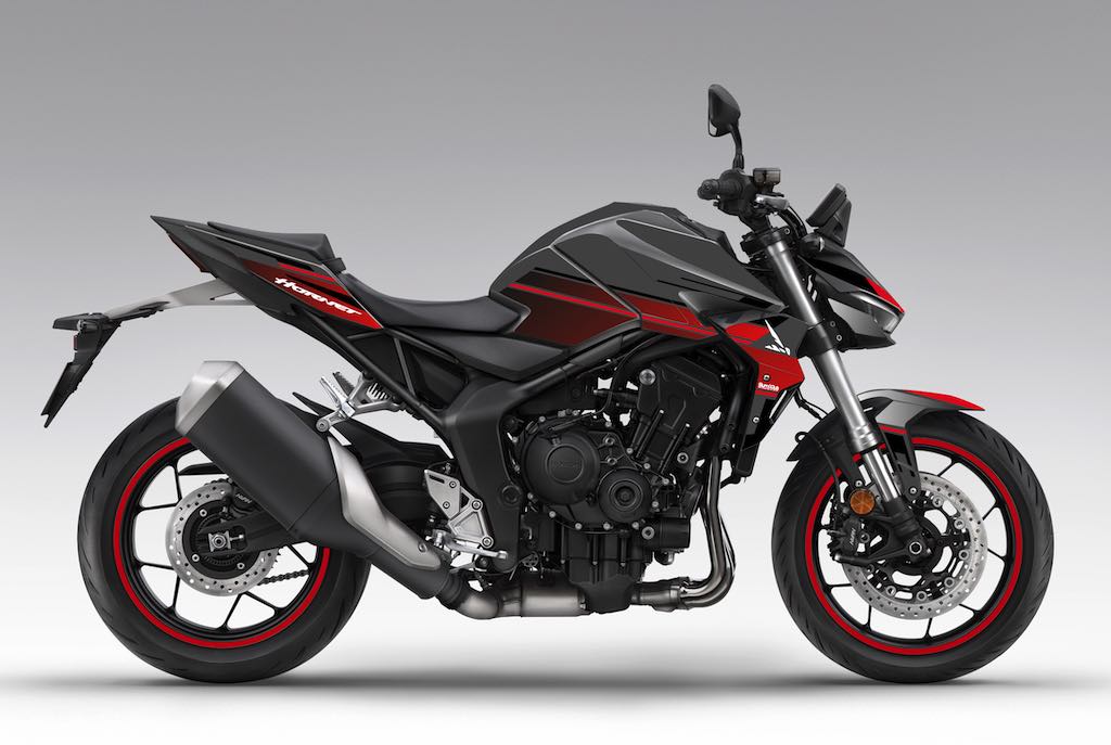 Kit déco Honda Hornet CB 1000 2025 — VISION Noir Rouge sur Gris — Burn-Out Design