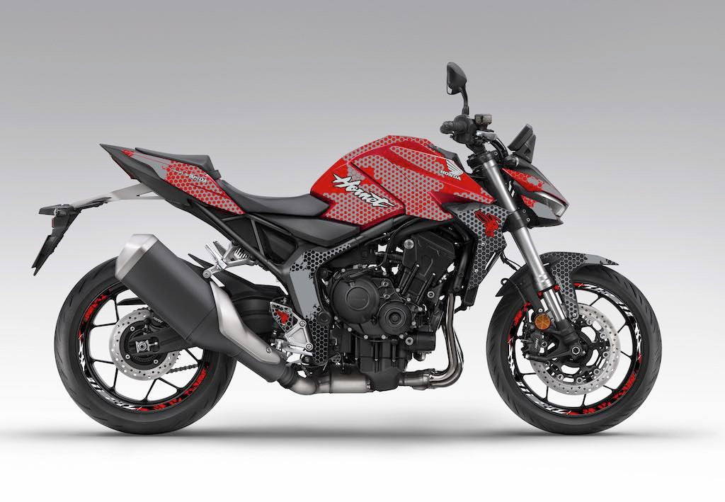 Kit déco Honda Hornet CB 1000 2025 — HORNET - WASP Gris sur Rouge — Burn-Out Design