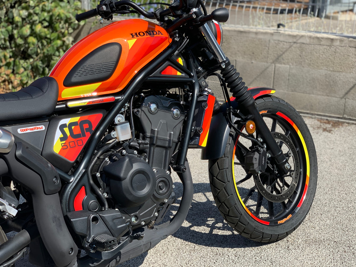 Kit Déco Honda CL 500 2023+ – GOOD VIBES & SCRAMBLER | Déco Jantes Incluse | Made in France