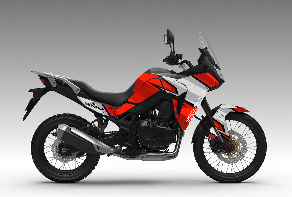 HONDA TRANSALP 750 kit deco stickers cover personnalisation protection rouge red burn out design
