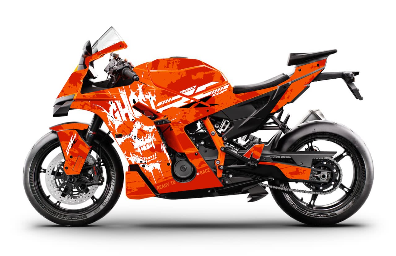 Kit déco KTM RC 990 R 2025 stickers GHOST Orange — Burn-Out-Design