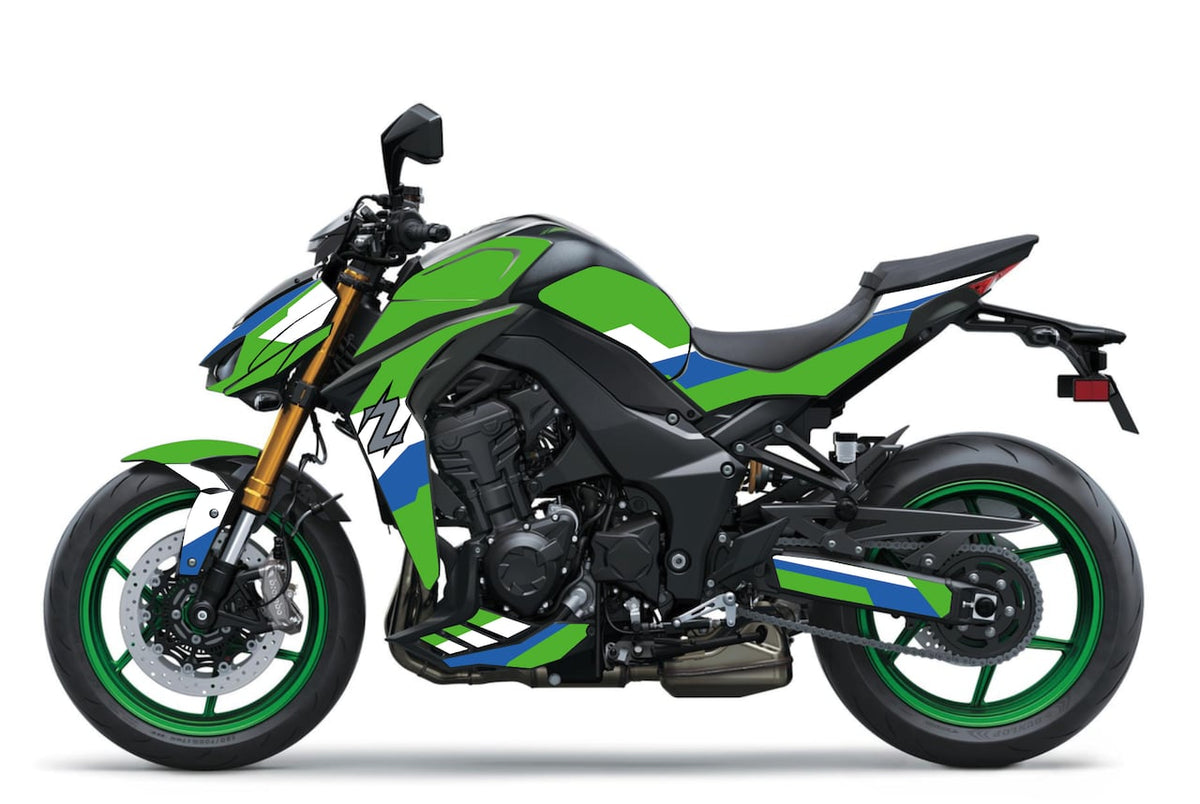 Kawasaki-Z-1100-Z1100-roadster-personnalisation-kit-deco-stickers-burn-out-design-Noir-NINJA-Vert-Bleu-Blanc