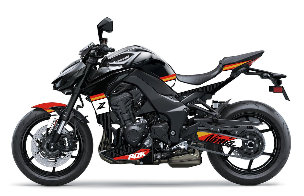 Kawasaki-Z-1100-Z1100-roadster-personnalisation-kit-deco-stickers-burn-out-design-Noir-WSBK-Rouge-Blanc-Jaune