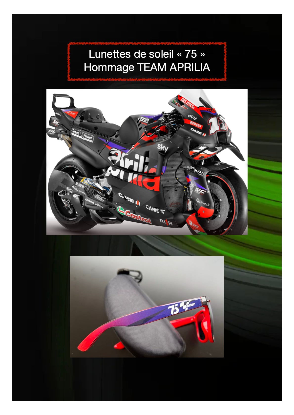Lunettes de soleil MotoGP 75 ans – UV400, 8 équipes