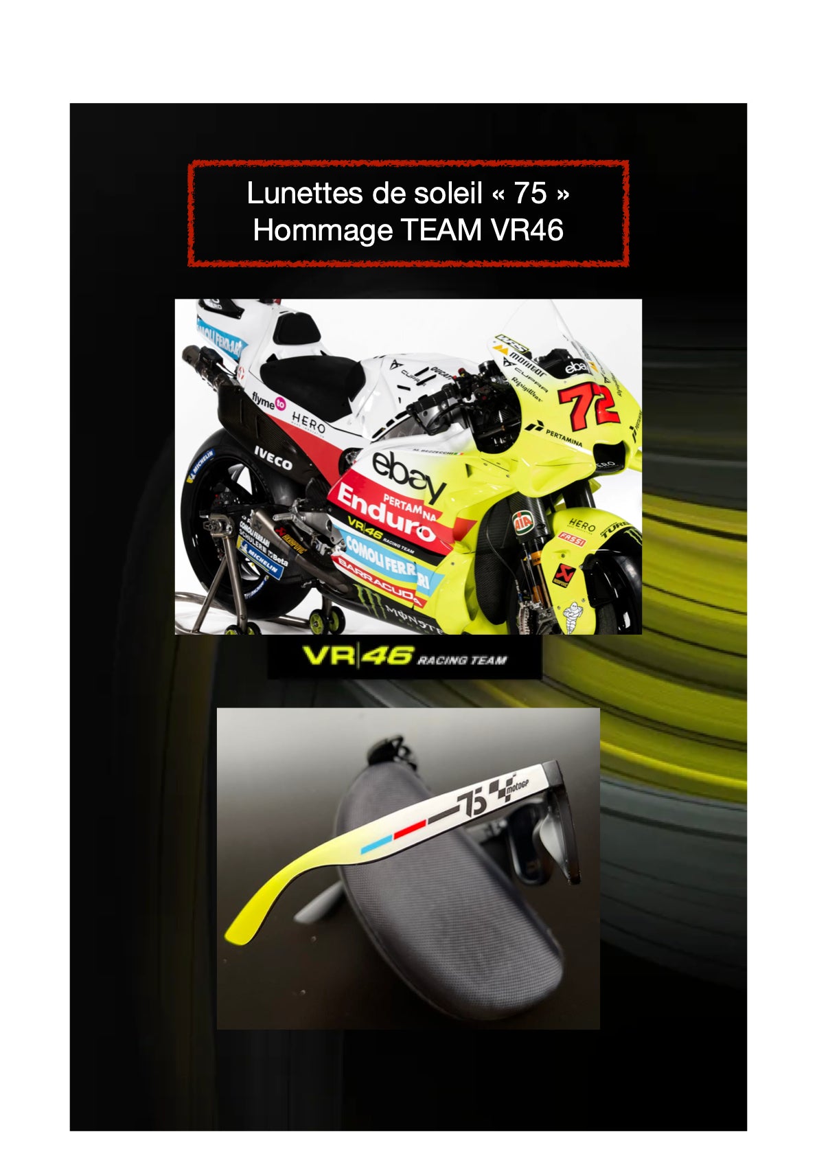 Lunettes de soleil MotoGP 75 ans – UV400, 8 équipes