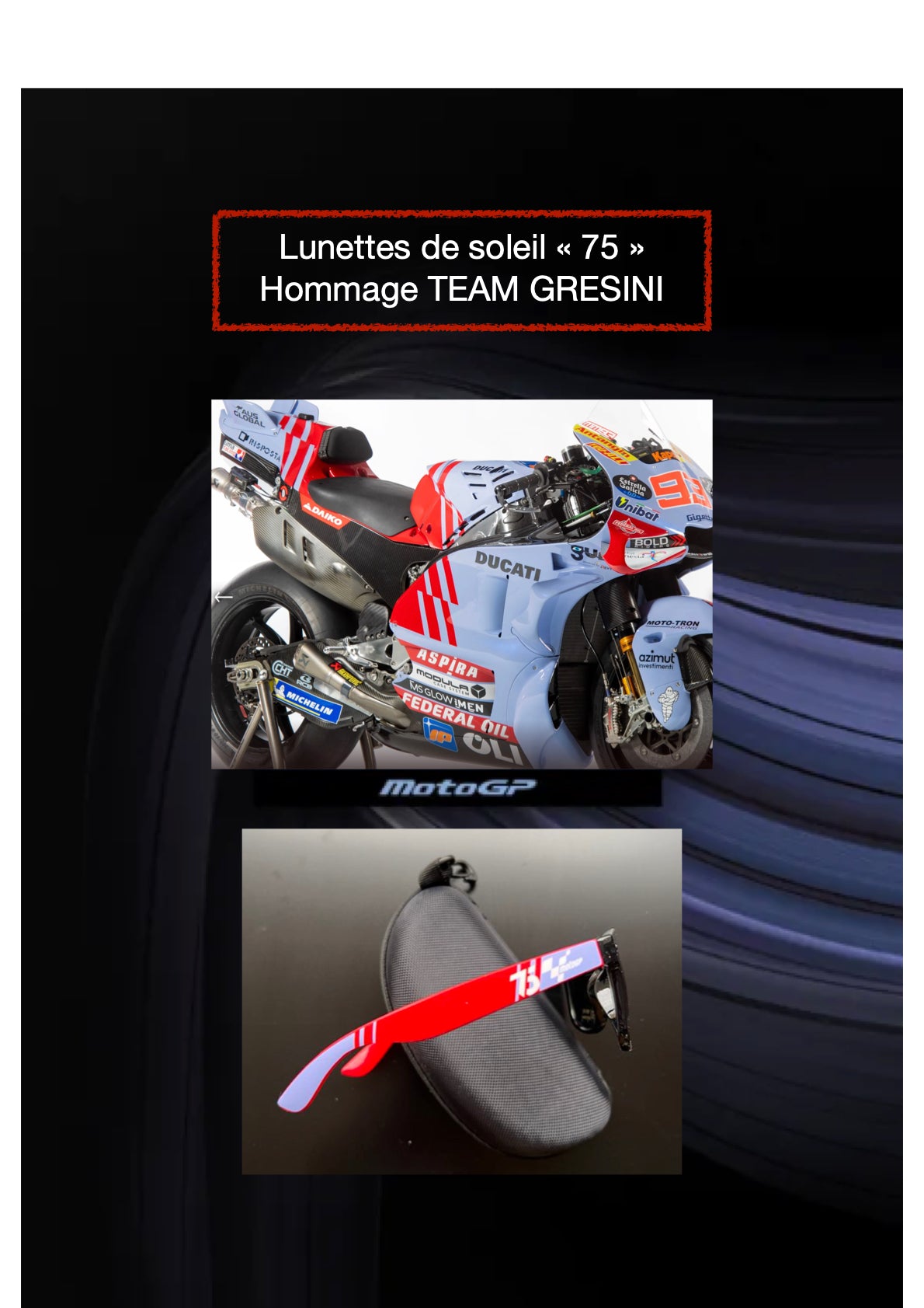 Lunettes de soleil MotoGP 75 ans – UV400, 8 équipes