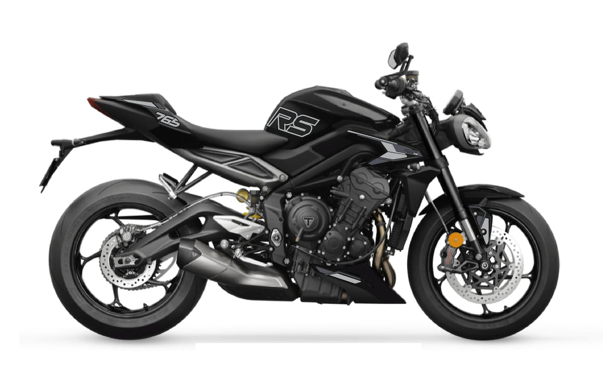 Kit Déco Triumph Street Triple RS 765 Phantom Black ou Granite / Kingfisher Blue (2023+) | Recouvrement
