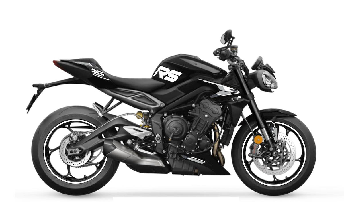 Kit Déco Triumph Street Triple RS 765 Phantom Black ou Granite / Kingfisher Blue (2023+) | Recouvrement