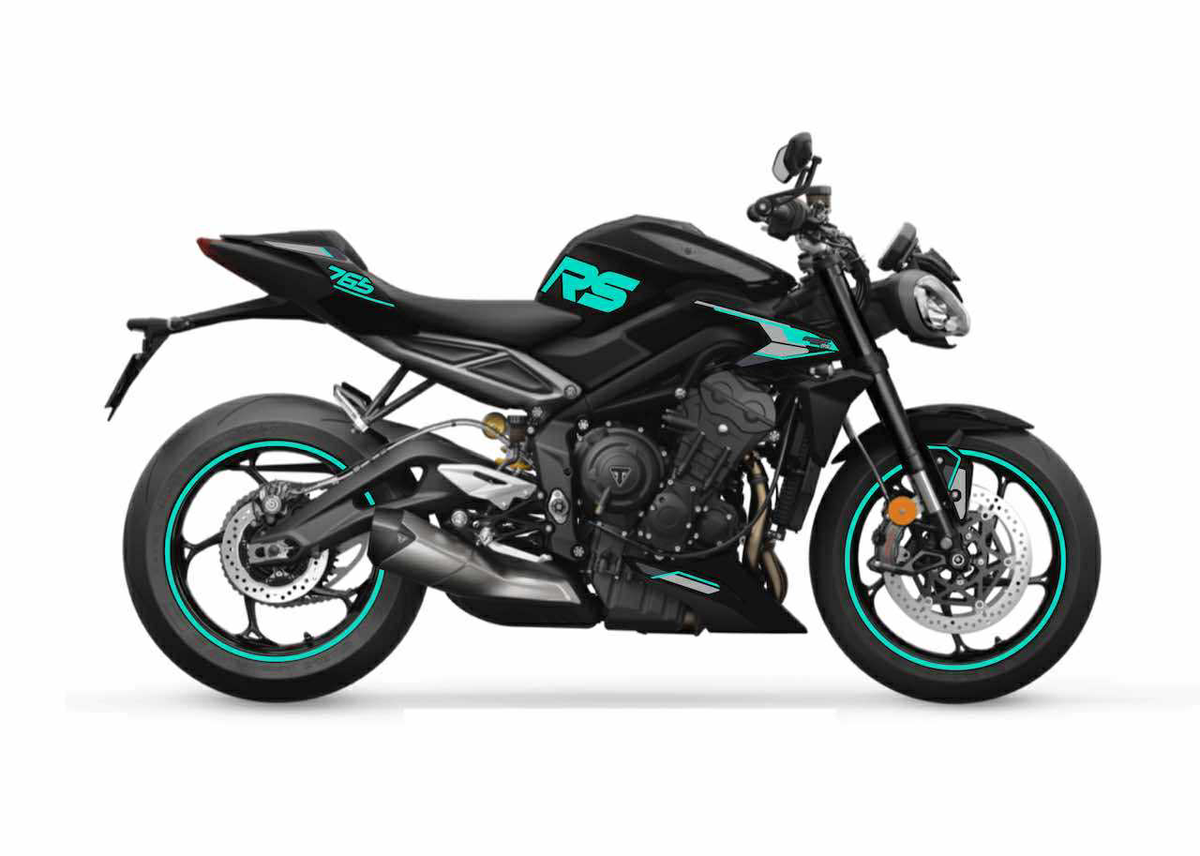 Kit Déco Triumph Street Triple RS 765 Phantom Black ou Granite / Kingfisher Blue (2023+) | Recouvrement