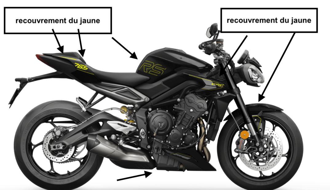 Kit Déco Triumph Street Triple RS 765 Phantom Black ou Granite / Kingfisher Blue (2023+) | Recouvrement