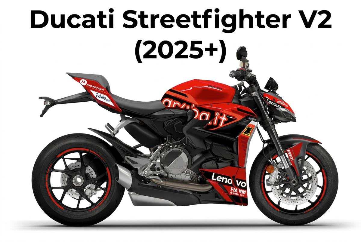 Ducati Streetfighter V2 (2025+) avec kit déco WSBK rouge et noir