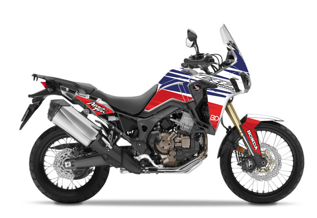 Kit Déco Honda Africa Twin CRF1000L (2016-2020) – Camo Gris, Camo Noir, Line, Meca | Made in France