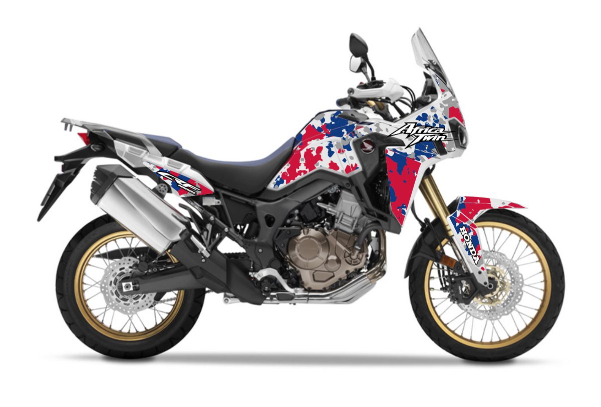 Kit Déco Honda Africa Twin CRF1000L (2016-2020) – Camo Gris, Camo Noir, Line, Meca | Made in France
