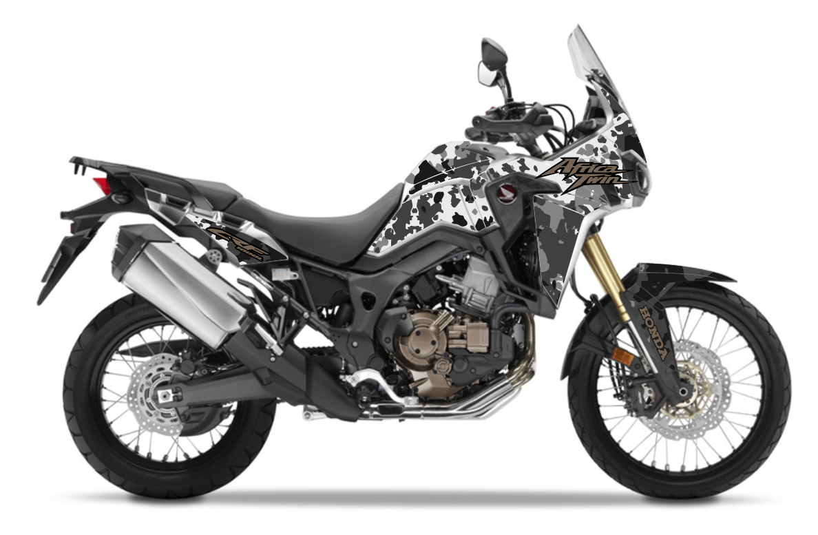 Kit Déco Honda Africa Twin CRF1000L (2016-2020) – Camo Gris, Camo Noir, Line, Meca | Made in France