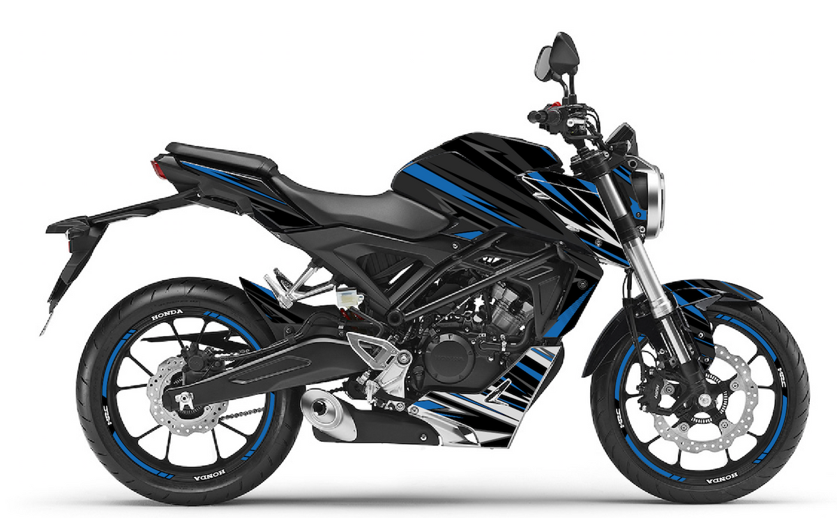 Kit Déco Honda CB125R & CB300R 2018-2023 – 6 Graphismes : PIXIE, ROCK, REPLICA, CAMO, GRAFIX, LINE VINTAGE | Made in France