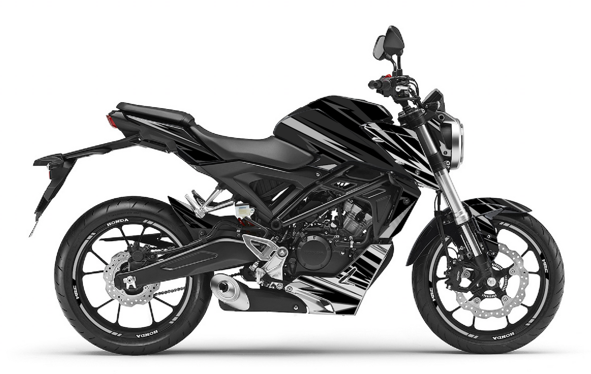 Kit Déco Honda CB125R & CB300R 2018-2023 – 6 Graphismes : PIXIE, ROCK, REPLICA, CAMO, GRAFIX, LINE VINTAGE | Made in France