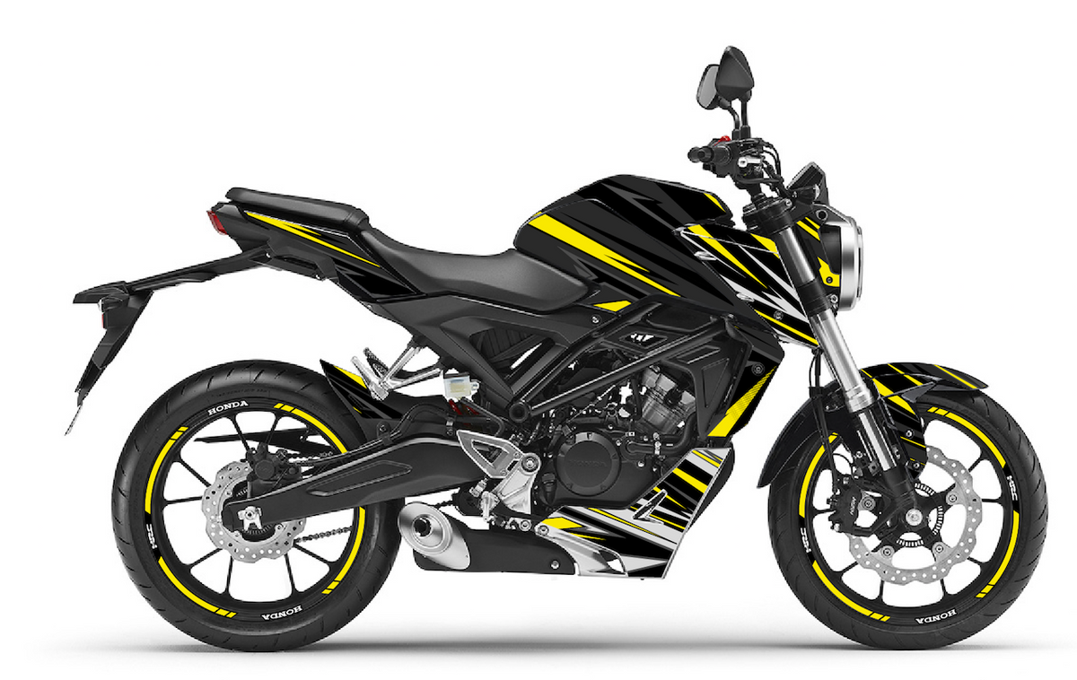 Kit Déco Honda CB125R & CB300R 2018-2023 – 6 Graphismes : PIXIE, ROCK, REPLICA, CAMO, GRAFIX, LINE VINTAGE | Made in France