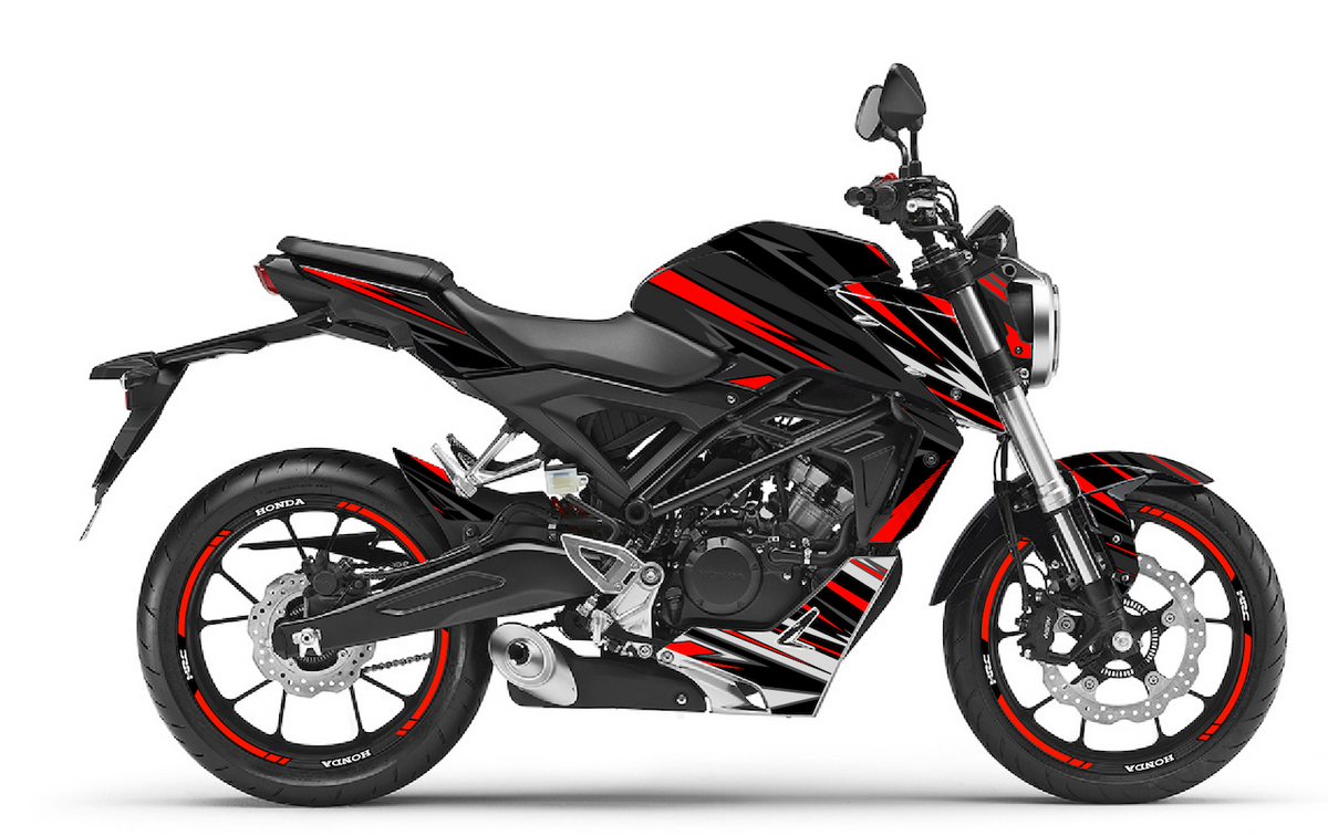 Kit Déco Honda CB125R & CB300R 2018-2023 – 6 Graphismes : PIXIE, ROCK, REPLICA, CAMO, GRAFIX, LINE VINTAGE | Made in France