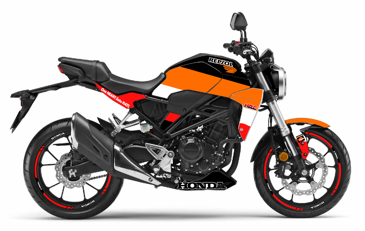 Kit Déco Honda CB125R & CB300R 2018-2023 – 6 Graphismes : PIXIE, ROCK, REPLICA, CAMO, GRAFIX, LINE VINTAGE | Made in France