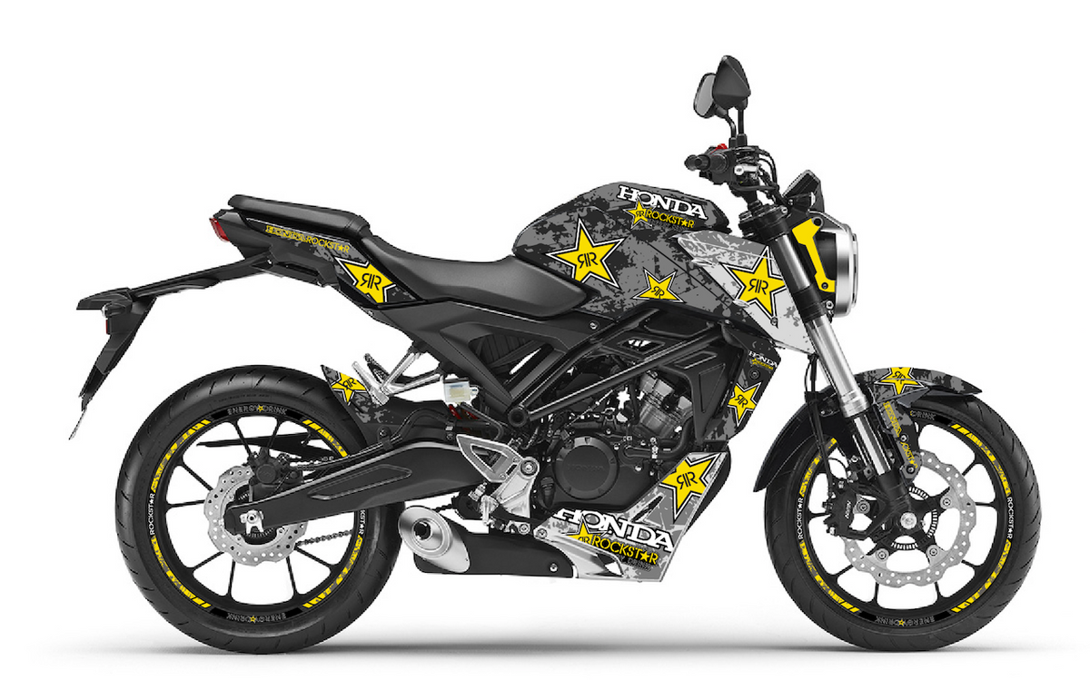 Kit Déco Honda CB125R & CB300R 2018-2023 – 6 Graphismes : PIXIE, ROCK, REPLICA, CAMO, GRAFIX, LINE VINTAGE | Made in France