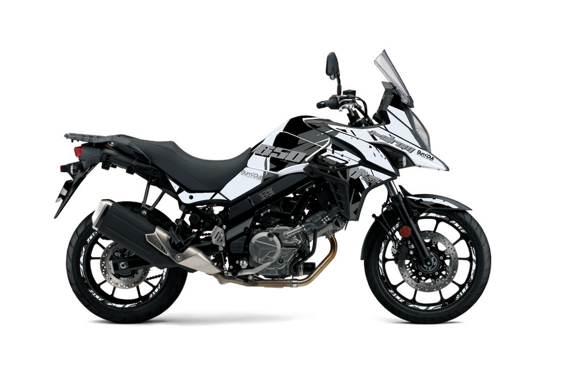 SUZUKI-DL-VSTROM-650XT-650-trail-personnalisation-kit-deco-stickers-burn-out-design-adventure-aventure-blanc-noir protection