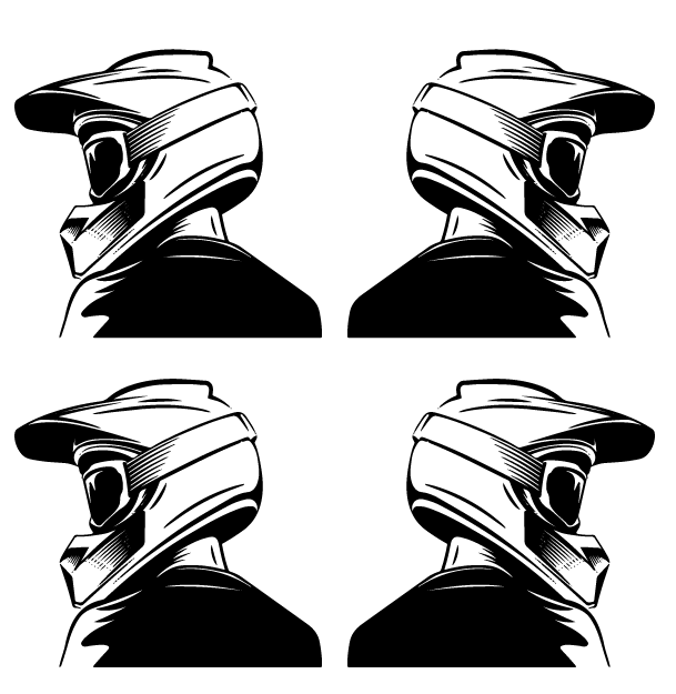 Stickers rétroréfléchissants casque moto FUN – 23 motifs