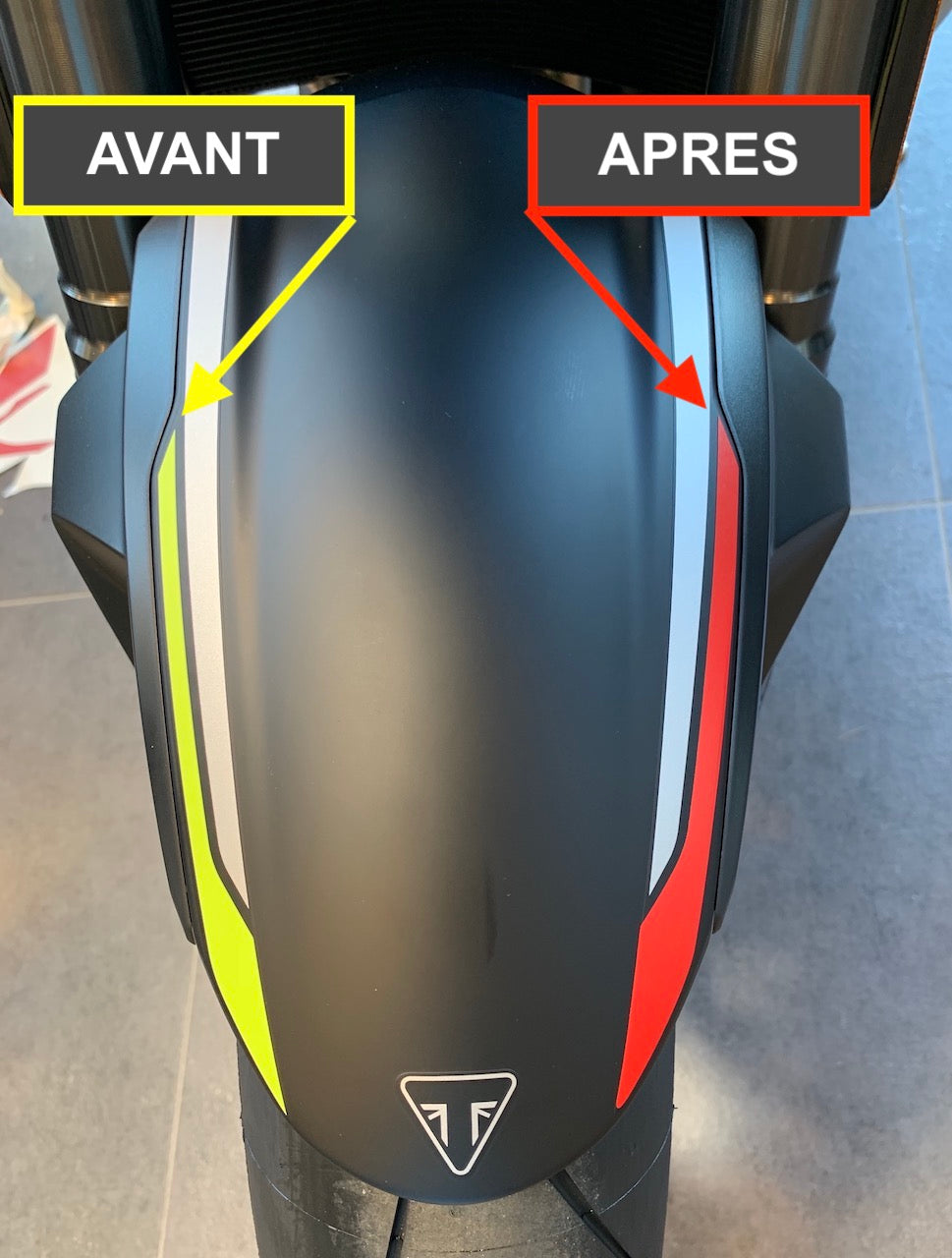 Kit Déco Triumph Street Triple RS 2020-2021 – Recouvrement 2 Couleurs | Burn-Out-Design