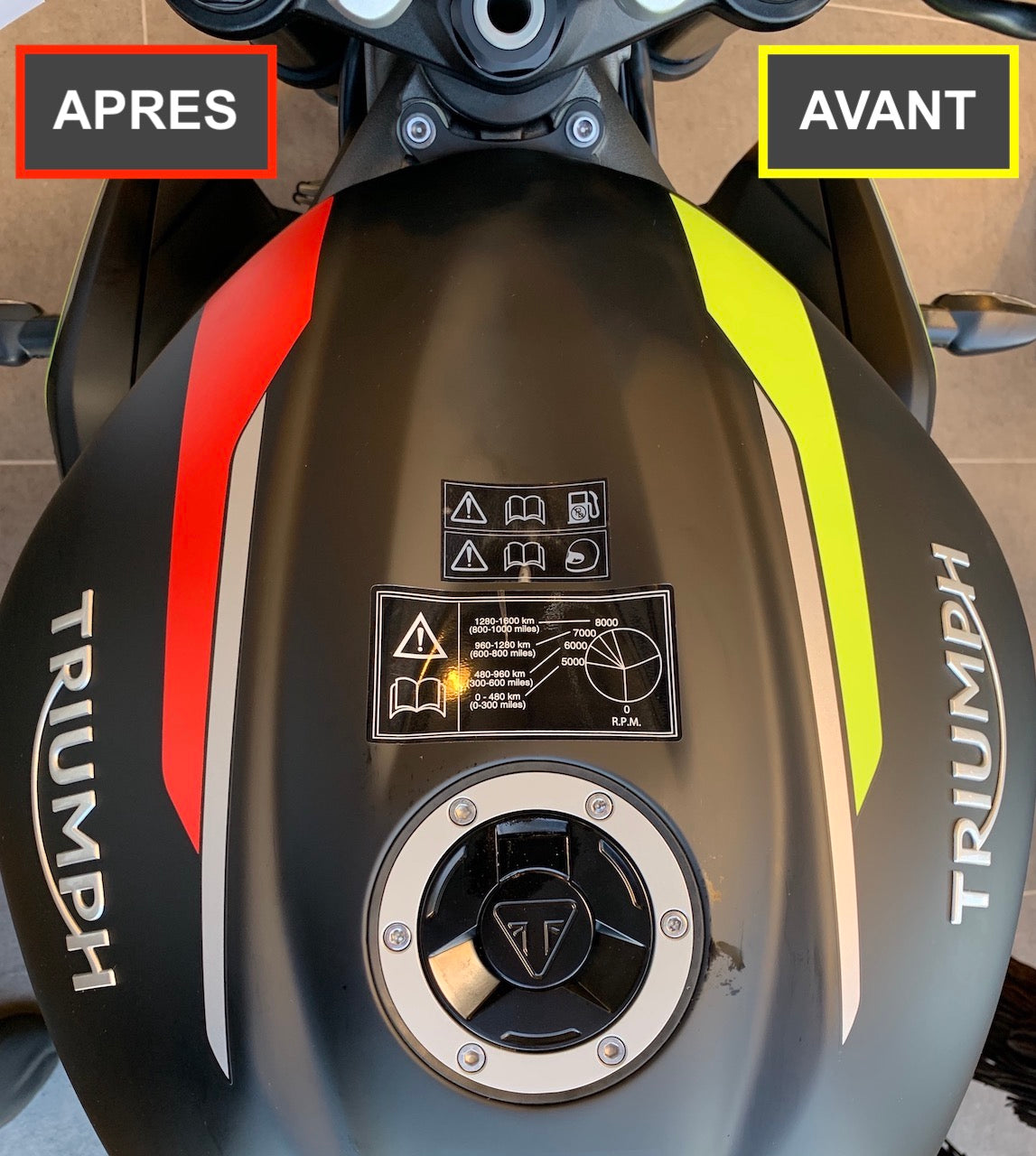 Kit Déco Triumph Street Triple RS 2020-2021 – Recouvrement 2 Couleurs | Burn-Out-Design