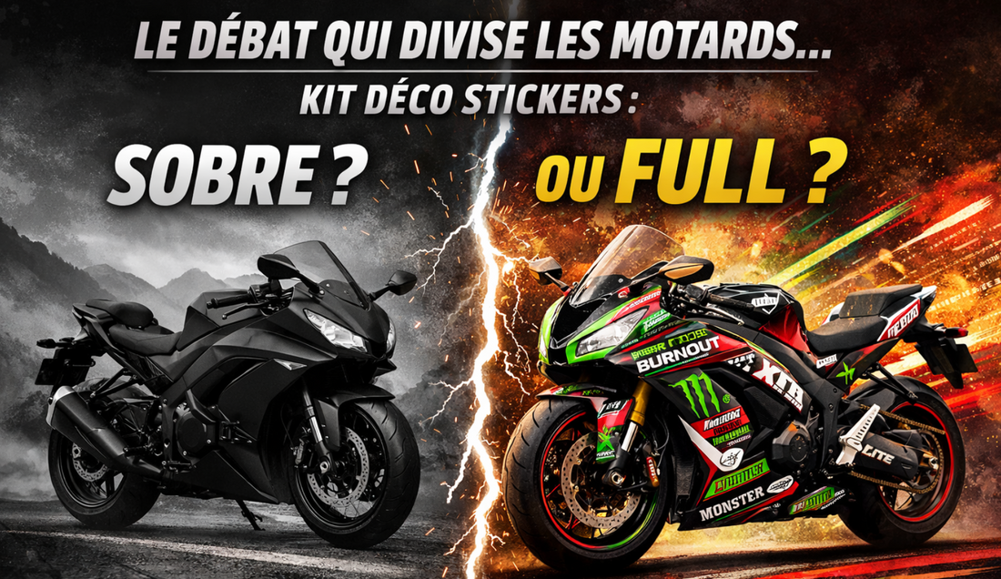 Le débat qui divise les motards… kit déco stickers : sobre ou full ?