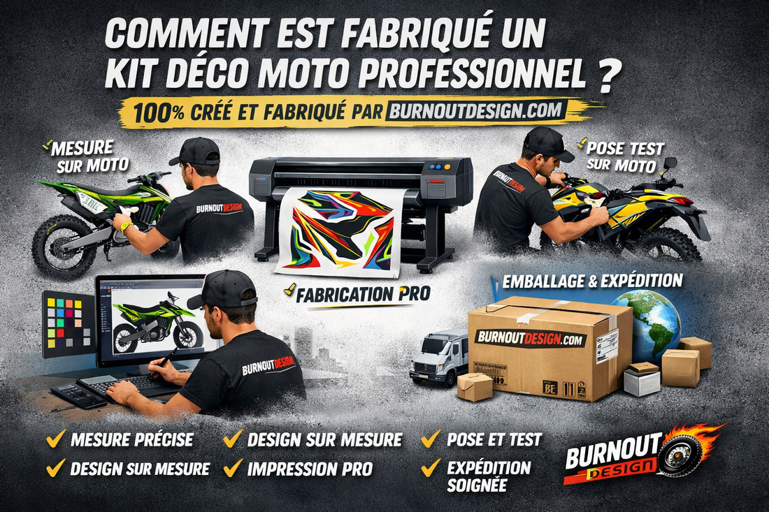 Comment est fabriqué un kit déco moto professionnel ?