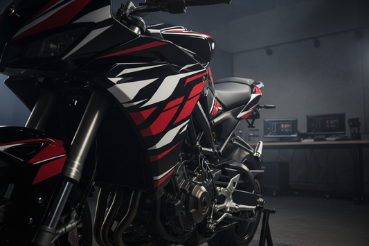 Kit déco moto en vinyle imprimé, full cover racing et adventure par Burn-Out-Design
