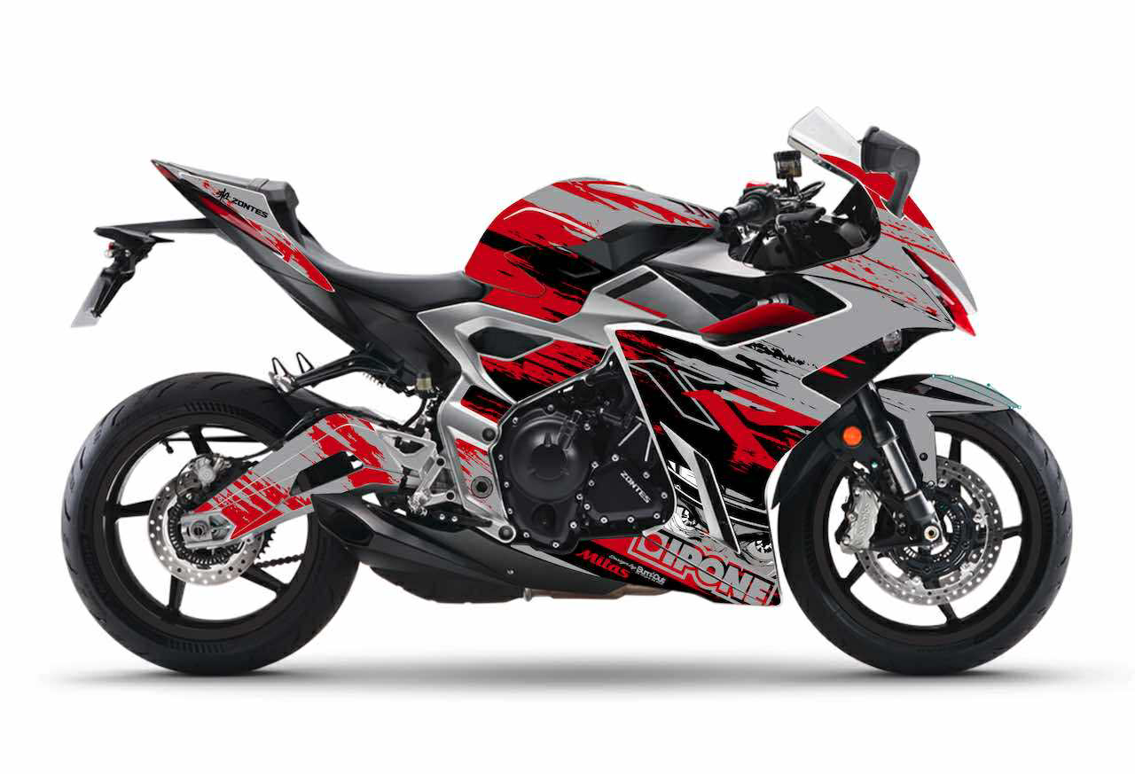 zontes 703 RR IPONE ROUGE gris stickers kits déco burnoutdesign.com
