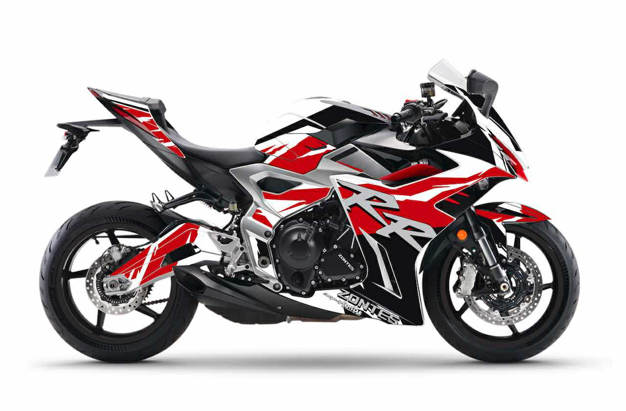 zontes 703 RR rouge noir banc fireblade  stickers kits déco burnoutdesign.com