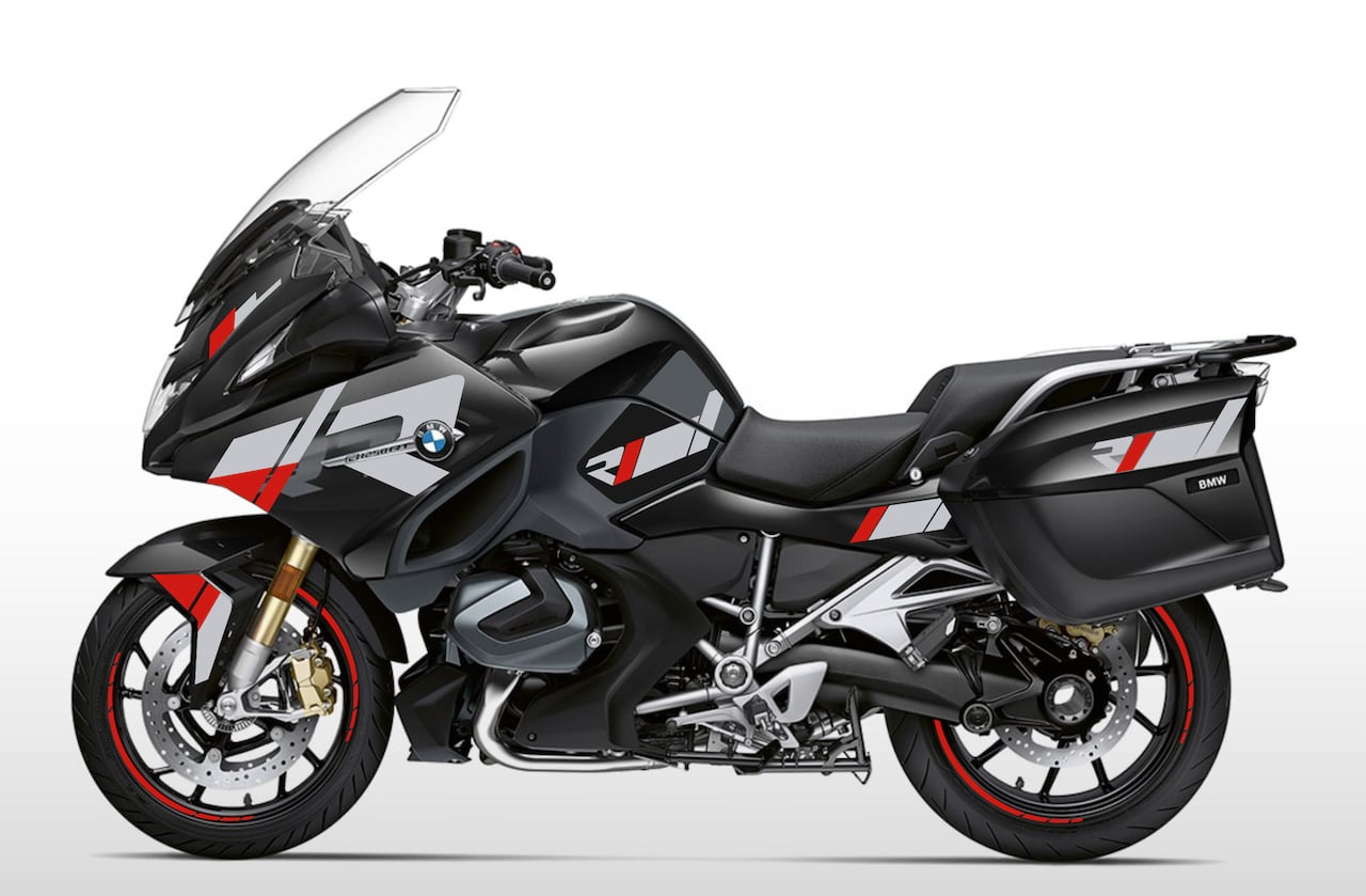 Kit déco stickers BMW R 1200 RT / R 1250 RT – Design R Power Rouge, Gris & Noir – Burn-Out Design