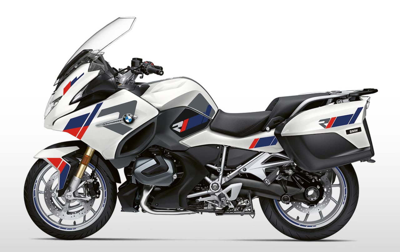 Kit déco stickers BMW R 1200 RT / R 1250 RT – Design R Power Rouge, Bleu & Gris – Burn-Out Design