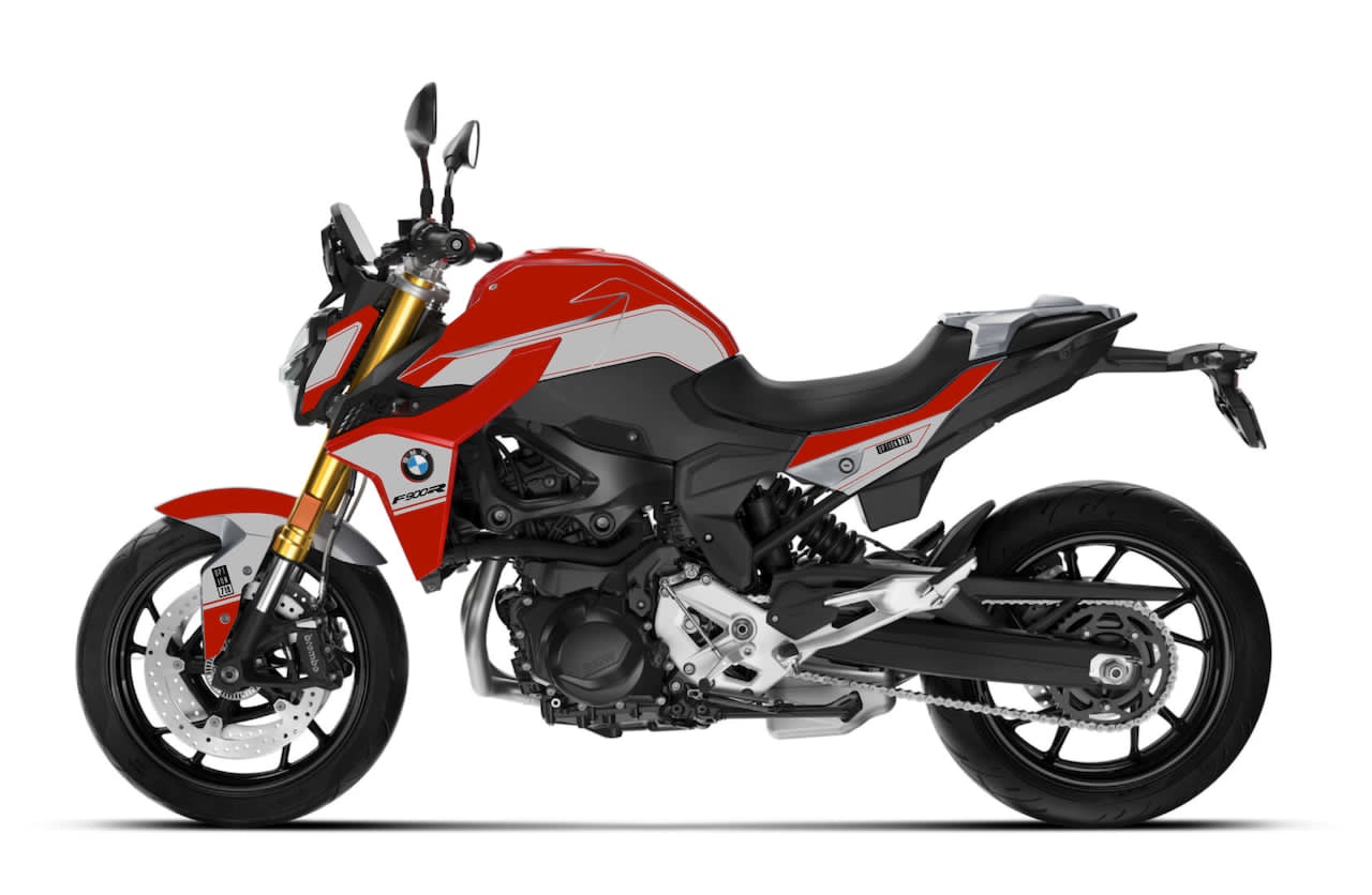 BMW-MOTORRAD-MOTO-F-900-R-F900-F900R protection personnalisation PREMIUM kit-deco-stickers-burn-out-design 719-FULL-Rouge-Gris