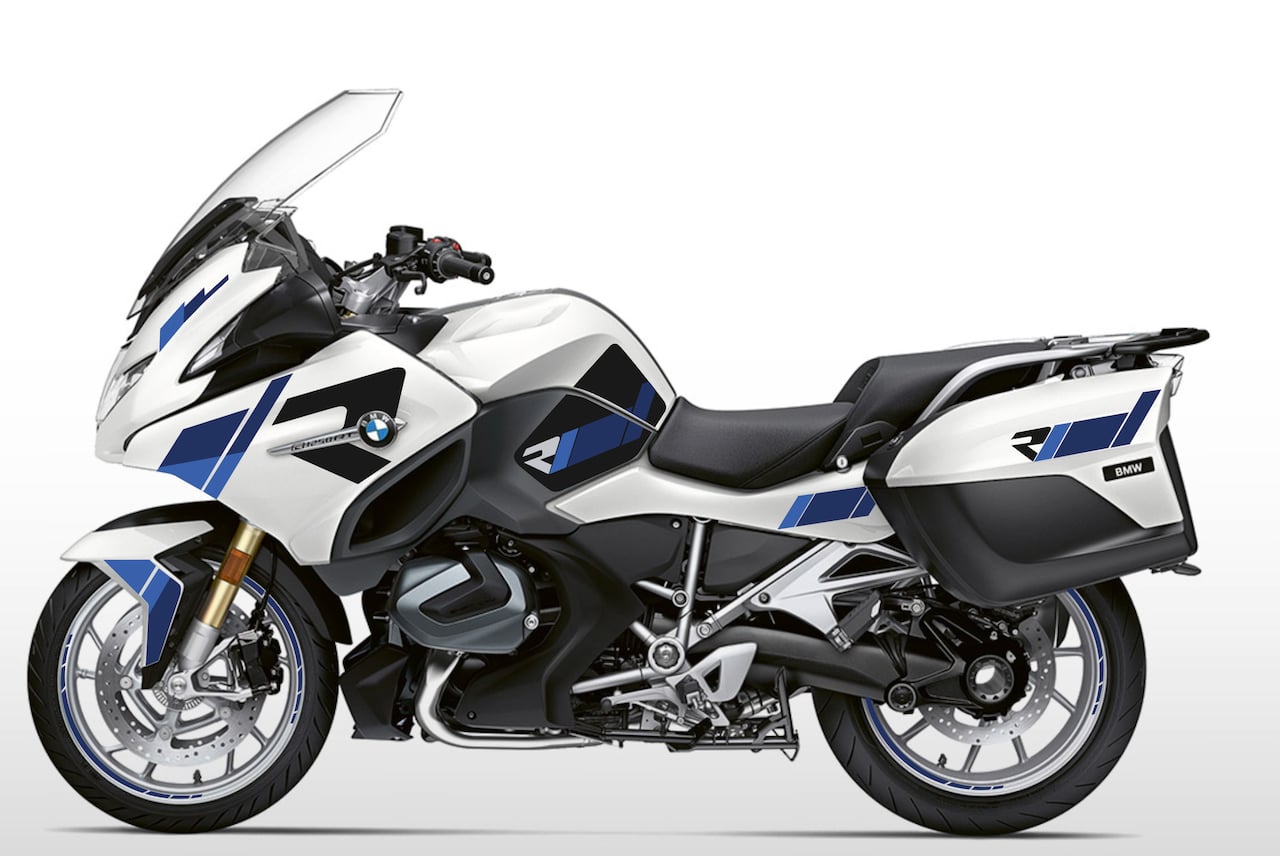 Kit déco stickers BMW R 1200 RT / R 1250 RT – Design R Power Triple Bleu – vinyle thermoformable Made in France