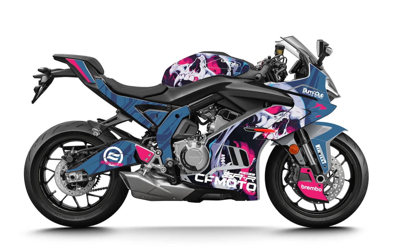CFMOTO-CF-MOTO-675-SR-SRR-675SRR-personnalisation-kit-deco-stickers-burn-out-design-SKULL-Bleu