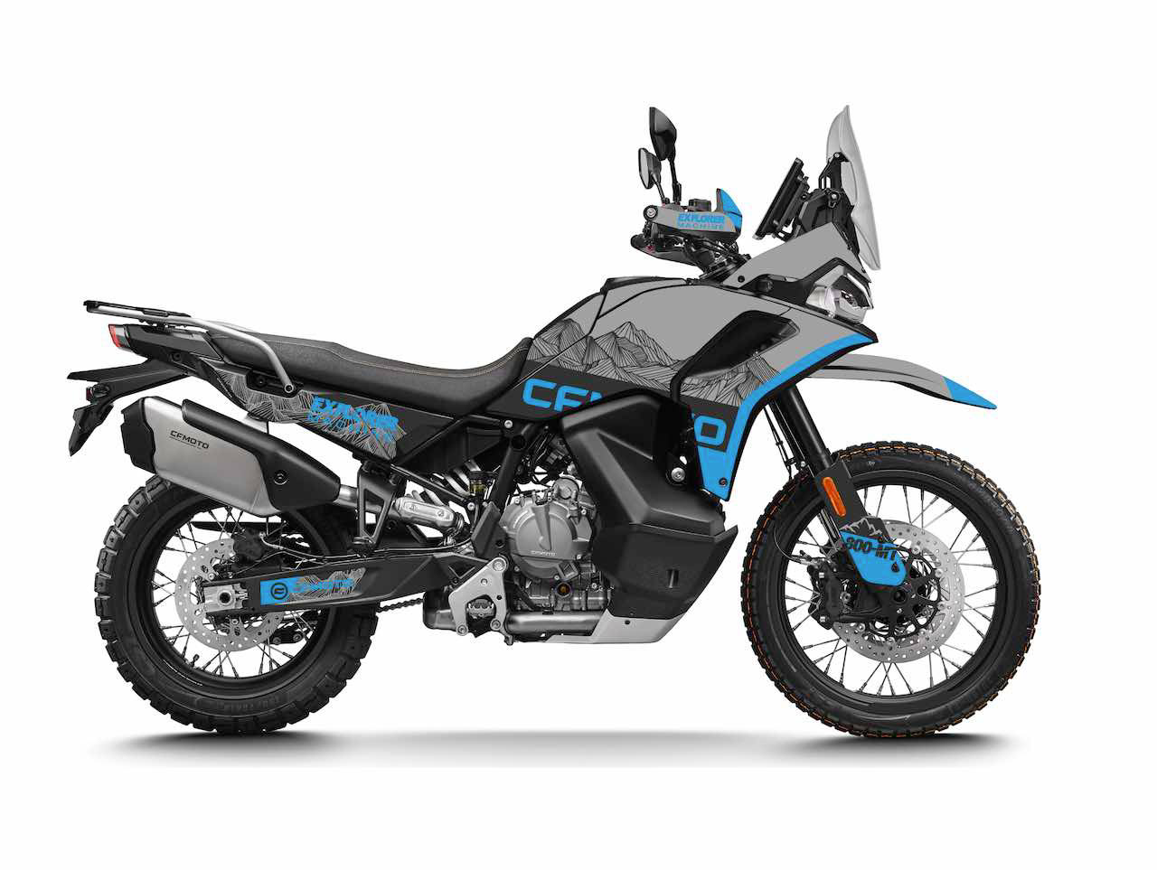 CFMOTO CF MOTO 800 MTX stickers kit deco cover burn out design mountain gris bleu