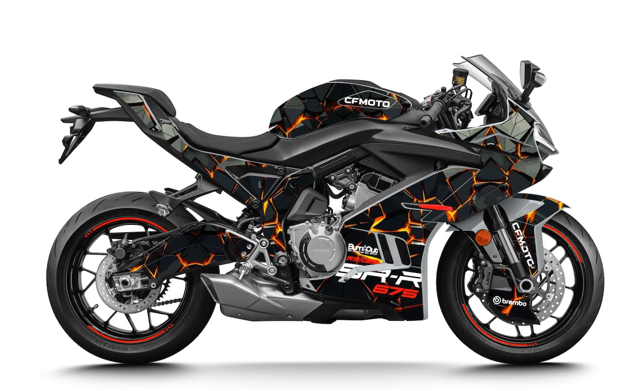 CFMOTO-MOTO-675-SR-675SRR-personnalisation-kit-deco-stickers-burn-out-design MAGMA Noir