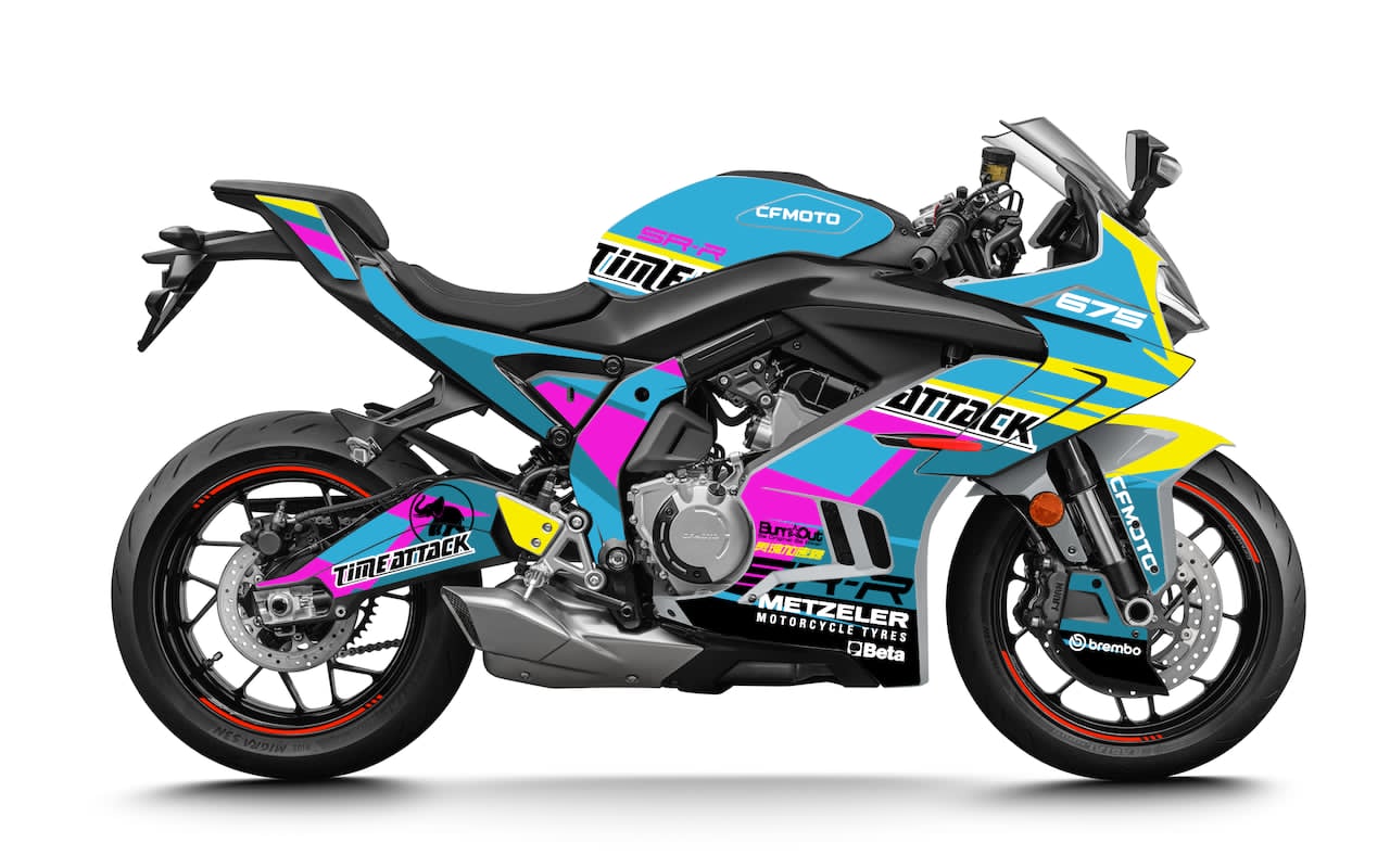 CFMOTO-MOTO-675-SR-675SRR-personnalisation-kit-deco-stickers-burn-out-design TIME ATTACK