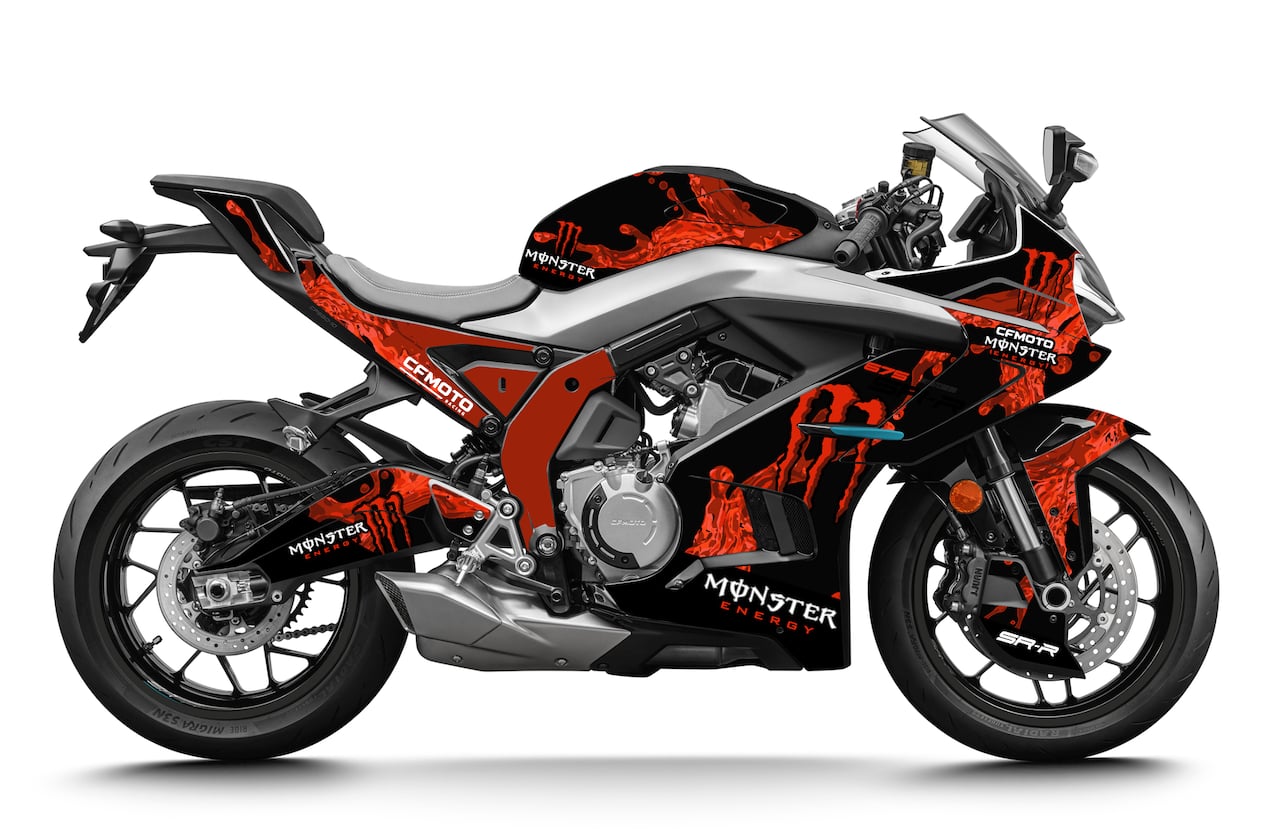 CFMOTO-MOTO-675-SR-675SRR-personnalisation-kit-deco-stickers-burn-out-design-monster-Rouge-Noir